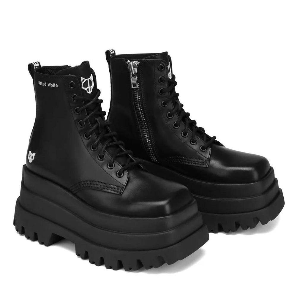 Naked Wolfe Sloane Black Leather Boots